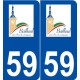 59 Bailleul logo autocollant plaque stickers ville