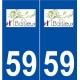 59 Baisieux logo autocollant plaque stickers ville