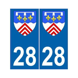 28 Eure et Loir blason armoiries stickers département