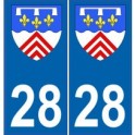 28 Eure et Loir stemma coat of arms adesivi dipartimento