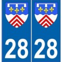 28 Eure et Loir blason armoiries stickers département