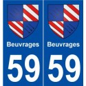 59 Beuvrages blason autocollant plaque stickers ville