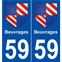 59 Beuvrages blason autocollant plaque stickers ville