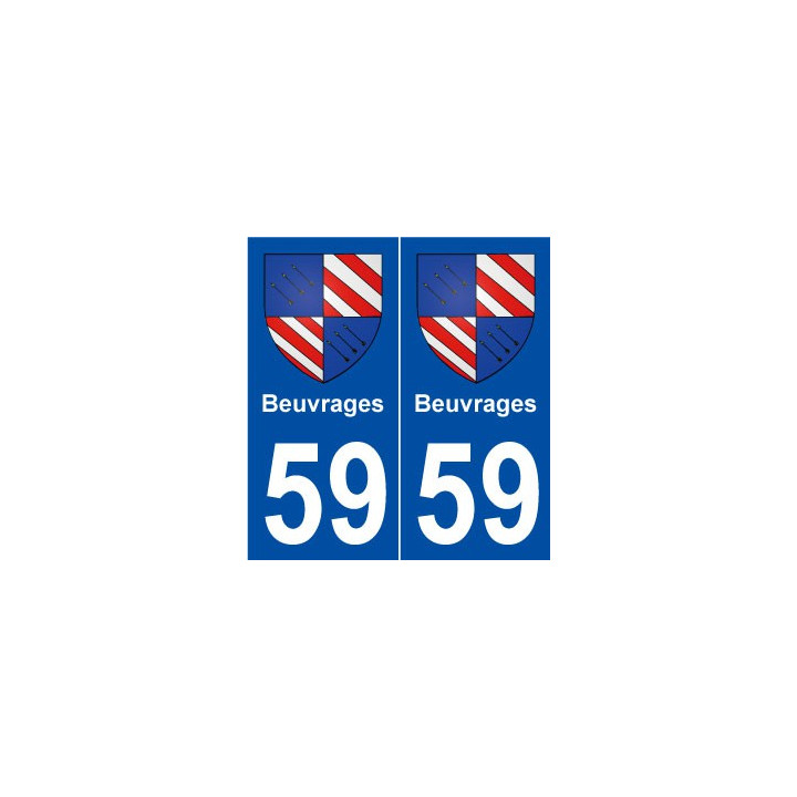 59 Beuvrages blason autocollant plaque stickers ville