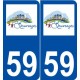 59 Beuvrages logo autocollant plaque stickers ville