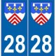 28 Eure et Loir blason armoiries stickers département