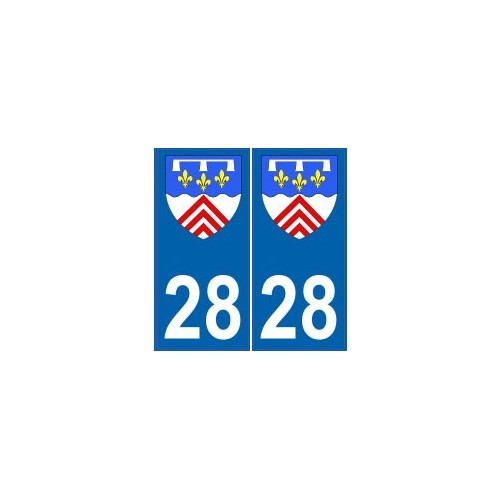 28 Eure et Loir blason armoiries stickers département