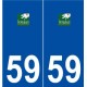 59 Bondues logo autocollant plaque stickers ville