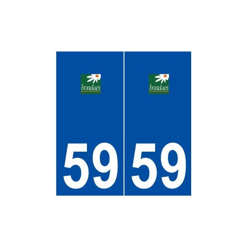 59 Bondues logo autocollant plaque stickers ville