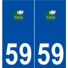 59 Bondues logo autocollant plaque stickers ville