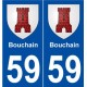 59 Bouchain blason autocollant plaque stickers ville