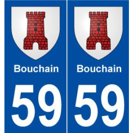 59 Bouchain blason autocollant plaque stickers ville