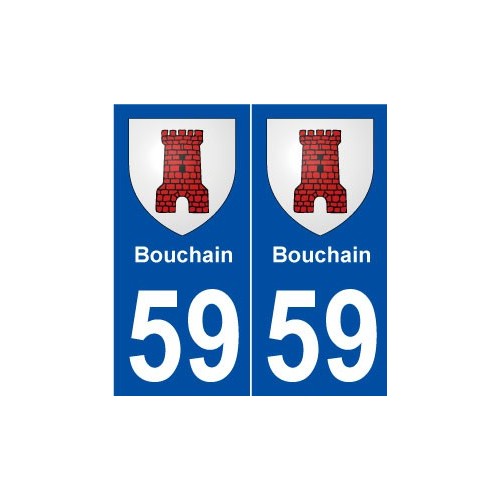 59 Bouchain blason autocollant plaque stickers ville