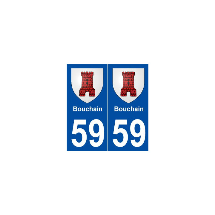 59 Bouchain blason autocollant plaque stickers ville
