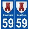 59 Bouchain blason autocollant plaque stickers ville