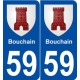 59 Bouchain blason autocollant plaque stickers ville