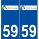 59 Bouchain logo autocollant plaque stickers ville