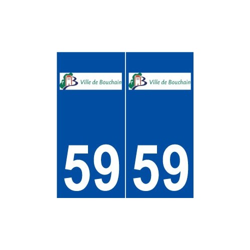 59 Bouchain logo autocollant plaque stickers ville