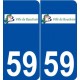 59 Bouchain logo autocollant plaque stickers ville