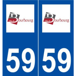 59 Bourbourg logo autocollant plaque stickers ville