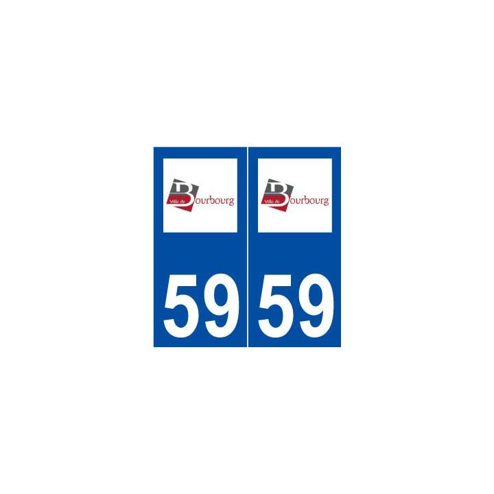 59 Bourbourg logo autocollant plaque stickers ville