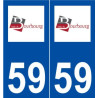 59 Bourbourg logo autocollant plaque stickers ville
