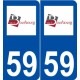 59 Bourbourg logo autocollant plaque stickers ville
