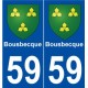 59 Bousbecque blason autocollant plaque stickers ville