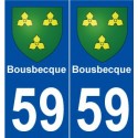 59 Bousbecque blason autocollant plaque stickers ville