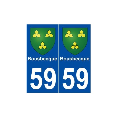 59 Bousbecque blason autocollant plaque stickers ville