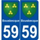 59 Bousbecque blason autocollant plaque stickers ville