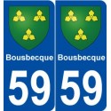 59 Bousbecque blason autocollant plaque stickers ville