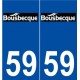 59 Bousbecque logo autocollant plaque stickers ville