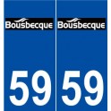 59 Bousbecque logo autocollant plaque stickers ville