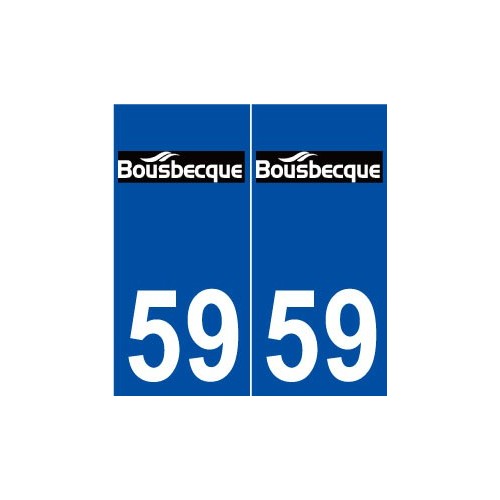 59 Bousbecque logo autocollant plaque stickers ville