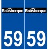 59 Bousbecque logo autocollant plaque stickers ville