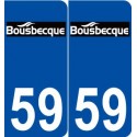 59 Bousbecque logo autocollant plaque stickers ville