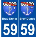 59 Bray-Dunes blason autocollant plaque stickers ville