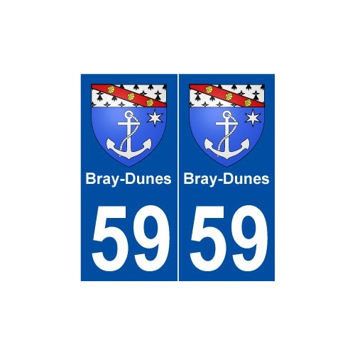 59 Bray-Dunes blason autocollant plaque stickers ville