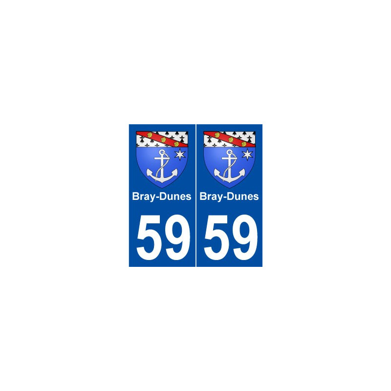 59 Bray-Dunes blason autocollant plaque stickers ville