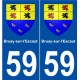 59 Bruay-sur-l'Escaut blason autocollant plaque stickers ville