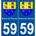 59 Bruay-sur-l'Escaut blason autocollant plaque stickers ville