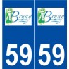 59 Bruay-sur-l'Escaut logo autocollant plaque stickers ville