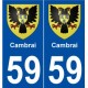 59 Cambrai blason autocollant plaque stickers ville
