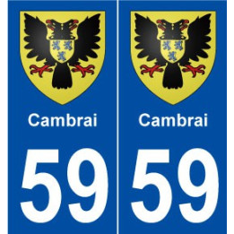 59 Cambrai blason autocollant plaque stickers ville