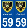 59 Cambrai blason autocollant plaque stickers ville