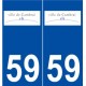 59 Cambrai logo autocollant plaque stickers ville