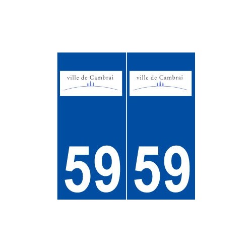 59 Cambrai logo autocollant plaque stickers ville