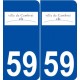 59 Cambrai logo autocollant plaque stickers ville