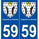 59 Cappelle-la-Grande blason autocollant plaque stickers ville